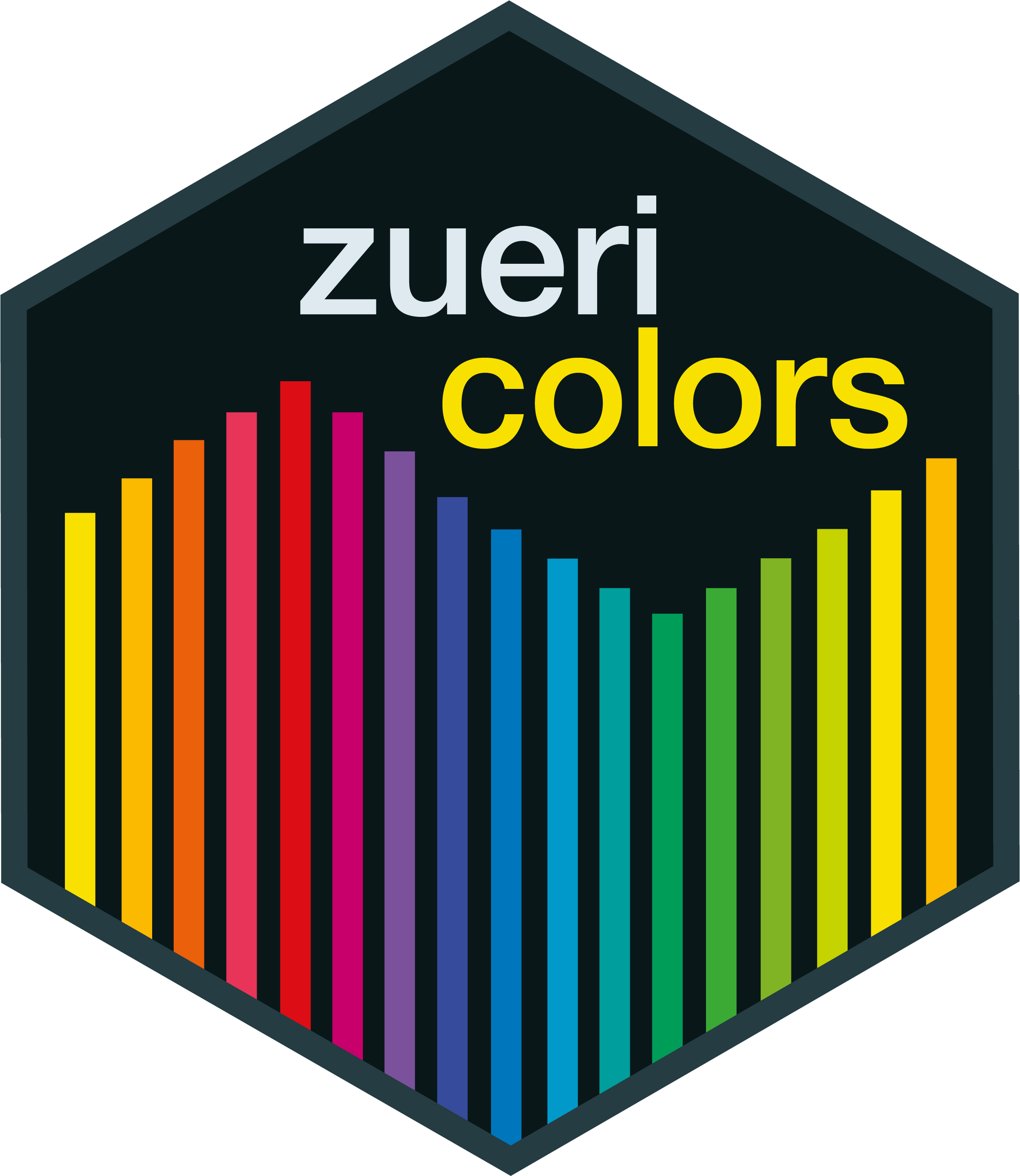 Hexagon logo for zuericolors R package