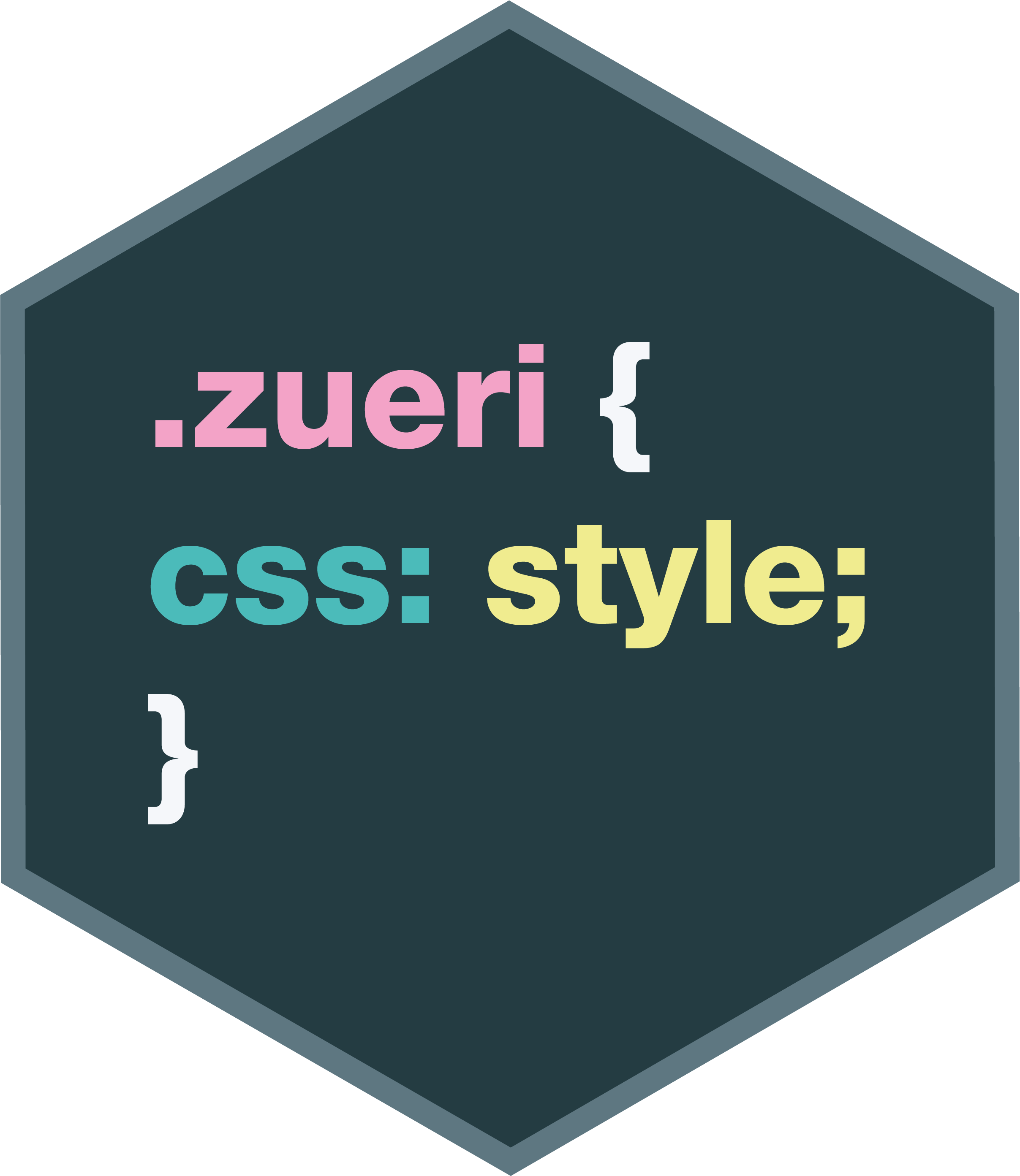Hexagon logo for zuericssstyle R package